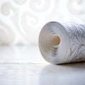 A roll of wallpaper on a table, AI