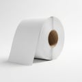 Unrolled Roll of White Paper with Serrated Edge on White Background blank Royalty Free Stock Photo