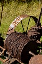 Old check-row corn planter Royalty Free Stock Photo