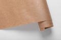 Roll of wrapping paper on white background, top view Royalty Free Stock Photo