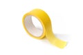 Roll of yellow masking tape on white background Royalty Free Stock Photo