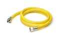 Roll of yellow reinforced hose