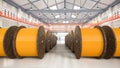 Roll of yellow wire or cable coil