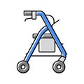 rollator adult walker color icon vector illustration