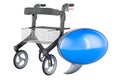 Rollator for elderly with speech bubble, 3D rendering Royalty Free Stock Photo