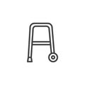 Rollator walker line icon