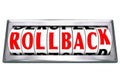 Rollback Word Rolling Back Time Price Save Money Royalty Free Stock Photo