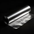 Rolled Aluminum Foil on Black: Texture, Light, and Shadow Study Royalty Free Stock Photo