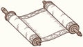 Rolled Ancient Scroll Ã¢â¬\' Historical Document and Wisdom Art, vector design Generative AI Royalty Free Stock Photo