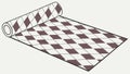 Rolled Argyle Pattern Fabric or Carpet, Textile Texture Element, vector design Generative AI Royalty Free Stock Photo