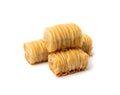 Rolled Baklava Isolated, Ramadan Dessert Roll, Eastern Sweet Pastries