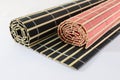 Rolled bamboo mats