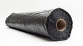 Rolled black plastic sheeting material view Royalty Free Stock Photo
