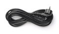 Rolled black power cable Royalty Free Stock Photo