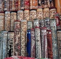 Rolled Carpets in store Royalty Free Stock Photo