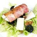 Rolled chicken breast with salad