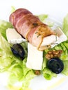 Rolled chicken breast with salad