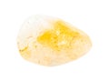 rolled citrine (yellow quartz) gem stone isolated Royalty Free Stock Photo