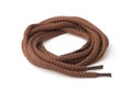 Rolled cotton brown shoelaces Royalty Free Stock Photo
