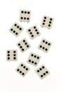 Rolled dice on six Royalty Free Stock Photo