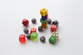 Rolled dice in solid background Royalty Free Stock Photo