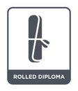 rolled diploma icon in trendy design style. rolled diploma icon isolated on white background. rolled diploma vector icon simple Royalty Free Stock Photo
