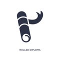 rolled diploma icon on white background. Simple element illustration from education concept Royalty Free Stock Photo