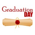 Rolled graduation diploma vector illustration isolated on white background