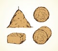 Haystack. Vector drawing Royalty Free Stock Photo