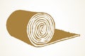 Rolled straw roll. Vector drawing Royalty Free Stock Photo