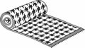 Rolled Houndstooth Pattern Textile or Fabric Bolt, vector design Generative AI Royalty Free Stock Photo