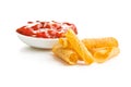 Rolled mexican nacho chips and salsa dip Royalty Free Stock Photo