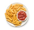 Rolled mexican nacho chips and salsa dip Royalty Free Stock Photo