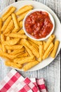 Rolled mexican nacho chips and salsa dip Royalty Free Stock Photo