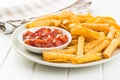 Rolled mexican nacho chips and salsa dip Royalty Free Stock Photo