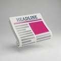 Rolled Newspaper Stylized Icon 3D Royalty Free Stock Photo