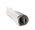 Rolled newspaper on white background Royalty Free Stock Photo