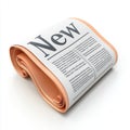 Rolled Newspaper with Headline \