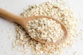 Rolled oats in big spoon Royalty Free Stock Photo