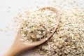 Rolled oats in big spoon Royalty Free Stock Photo