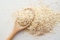 Rolled oats in big spoon Royalty Free Stock Photo