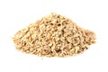 Rolled oats flakes on a white background