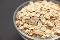 Rolled oats in a glass bowl Royalty Free Stock Photo