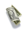 Rolled One Dollar Bill Royalty Free Stock Photo
