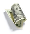 Rolled One Hundred Dollar Bill Royalty Free Stock Photo