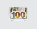 Rolled one hundred dollar bill. US money and currency concept Royalty Free Stock Photo