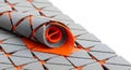 Rolled orange and gray textured geometric mat Royalty Free Stock Photo