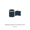 Rolled paper for bathroom icon vector. Trendy flat rolled paper for bathroom icon from medical collection isolated on white