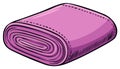 Rolled Pink Fabric Bolt Material for Crafts and Sewing Projects Hand Drawn Illustration Royalty Free Stock Photo