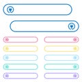 Rolled power cord icons in rounded color menu buttons